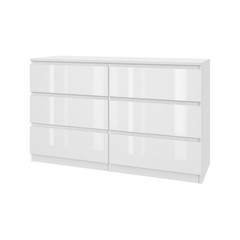 Komoda 120/6 - bílý lesk