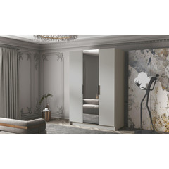 Šatní skříň CALPE 150 II - béžová/černé úchytky