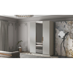 Šatní skříň CALPE 150 II - béžová/zlaté úchytky