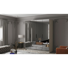 Šatní skříň SALVADOR 200 III - béžová/černé úchytky