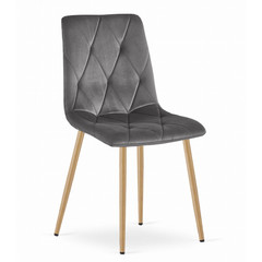 Jídelní židle LIBRA - šedá/nohy v barvě dřeva